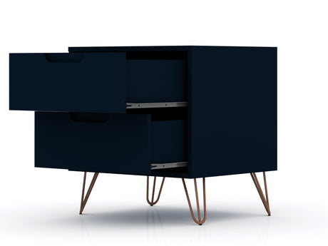 Rockefeller 2.0 Nightstand in Tatiana Midnight Blue by Manhattan Comfort at Eve Furniture
