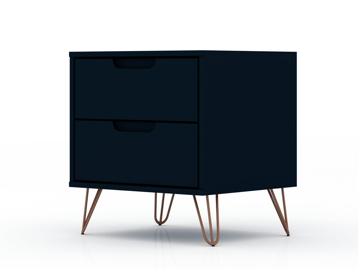 Rockefeller 2.0 Nightstand in Tatiana Midnight Blue by Manhattan Comfort at Eve Furniture