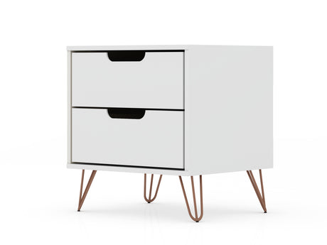 Rockefeller 2.0 Nightstand in White by Manhattan Comfort at Eve Furniture