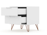 Rockefeller 2.0 Nightstand in White by Manhattan Comfort at Eve Furniture