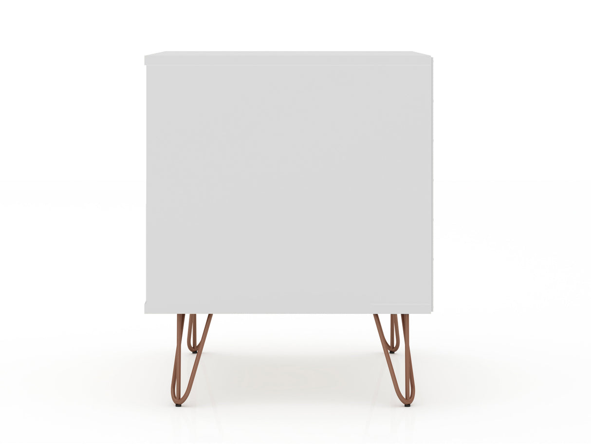 Rockefeller 2.0 Nightstand in White by Manhattan Comfort at Eve Furniture