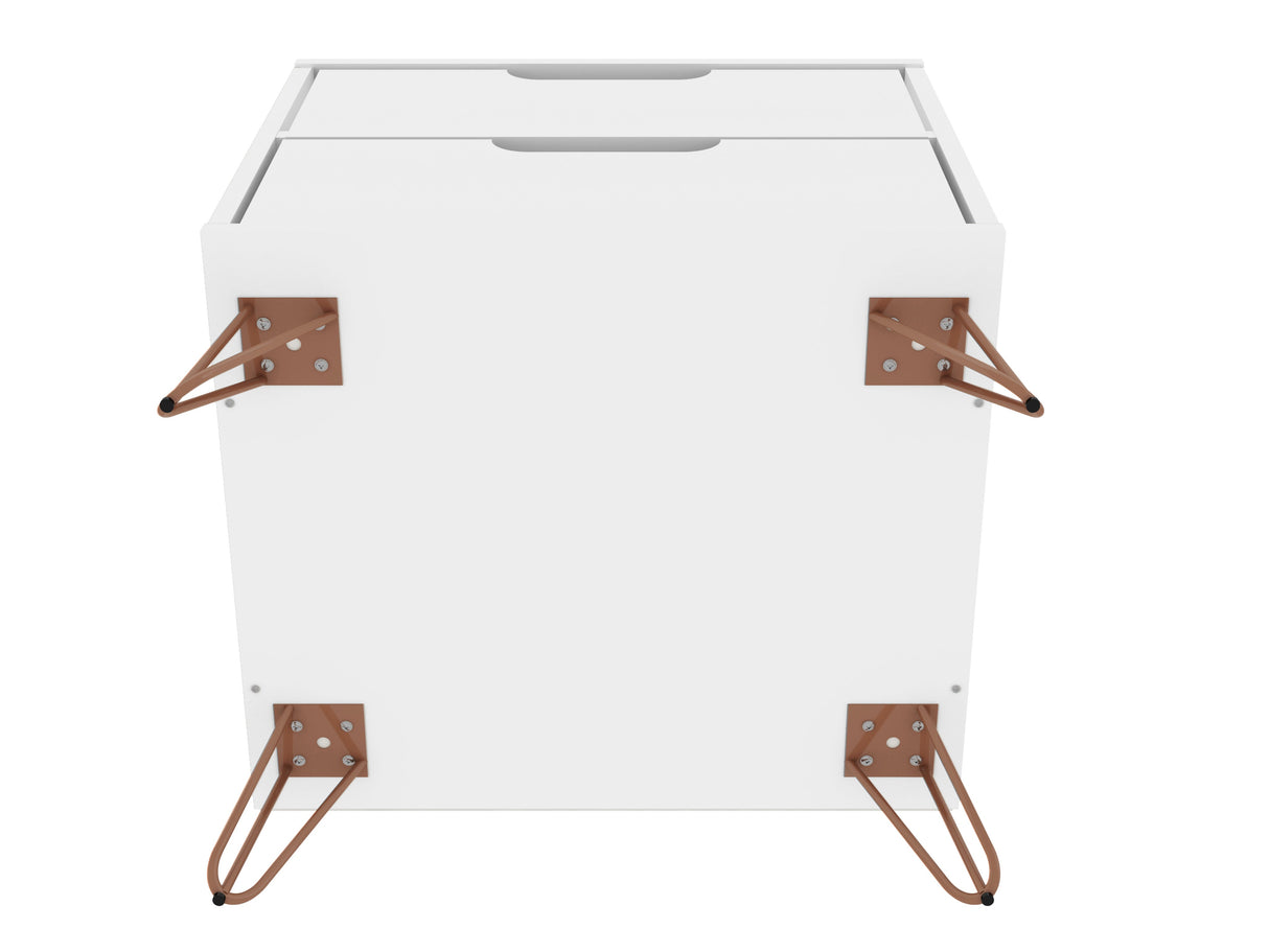 Rockefeller 2.0 Nightstand in White by Manhattan Comfort at Eve Furniture