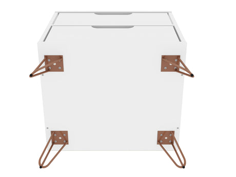 Rockefeller 2.0 Nightstand in White by Manhattan Comfort at Eve Furniture
