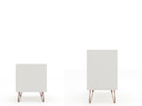 Rockefeller Dresser and Nightstand Set in Off White and Nature by Manhattan Comfort at Eve Furniture