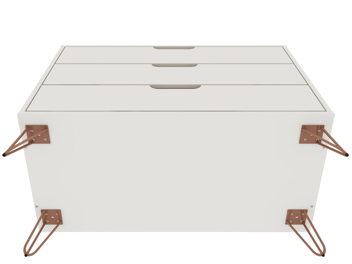 Rockefeller Dresser and Nightstand Set in Off White and Nature by Manhattan Comfort at Eve Furniture