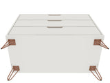 Rockefeller Dresser and Nightstand Set in Off White and Nature by Manhattan Comfort at Eve Furniture
