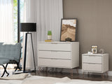Rockefeller Dresser and Nightstand Set in Off White by Manhattan Comfort at Eve Furniture