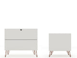 Rockefeller Dresser and Nightstand Set in Off White by Manhattan Comfort at Eve Furniture