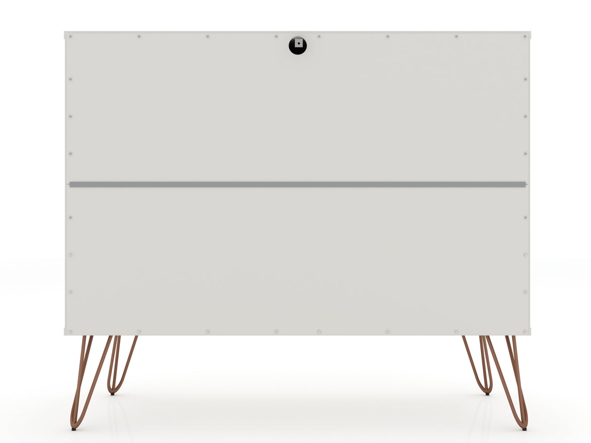 Rockefeller Dresser and Nightstand Set in Off White by Manhattan Comfort at Eve Furniture