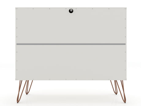 Rockefeller Dresser and Nightstand Set in Off White by Manhattan Comfort at Eve Furniture