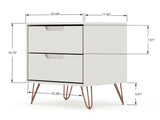 Rockefeller Dresser and Nightstand Set in Off White by Manhattan Comfort at Eve Furniture