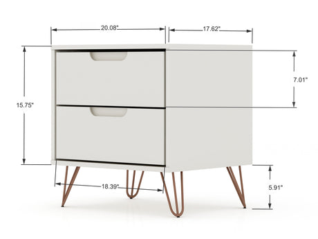 Rockefeller Dresser and Nightstand Set in Off White by Manhattan Comfort at Eve Furniture