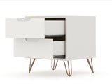 Rockefeller Dresser and Nightstand Set in Off White by Manhattan Comfort at Eve Furniture