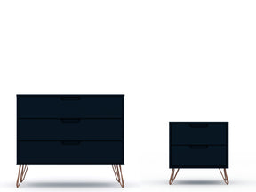 Rockefeller Dresser and Nightstand Set in Tatiana Midnight Blue by Manhattan Comfort at Eve Furniture