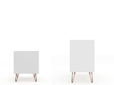 Rockefeller Dresser and Nightstand Set in White by Manhattan Comfort at Eve Furniture