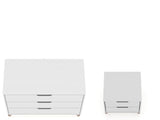 Rockefeller Dresser and Nightstand Set in White by Manhattan Comfort at Eve Furniture