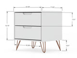 Rockefeller Dresser and Nightstand Set in White by Manhattan Comfort at Eve Furniture