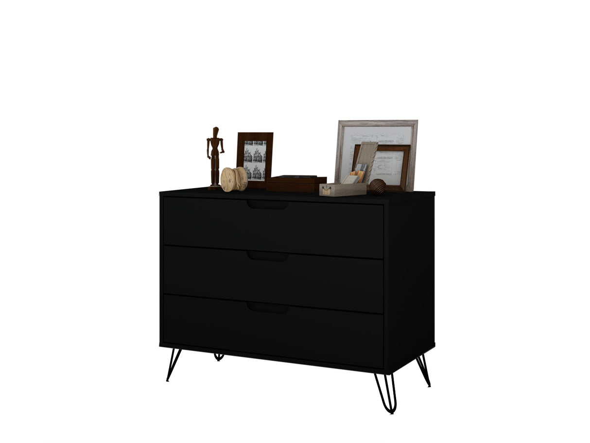 Rockefeller Dresser in Black by Manhattan Comfort at Eve Furniture