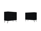 Rockefeller Dresser in Black (set of 2) by Manhattan Comfort at Eve Furniture