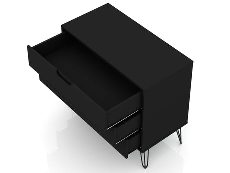 Rockefeller Dresser in Black (set of 2) by Manhattan Comfort at Eve Furniture