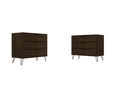Rockefeller Dresser in Brown (set of 2) by Manhattan Comfort at Eve Furniture
