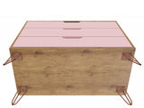 Rockefeller Dresser in Nature and Rose Pink (set of 2) by Manhattan Comfort at Eve Furniture