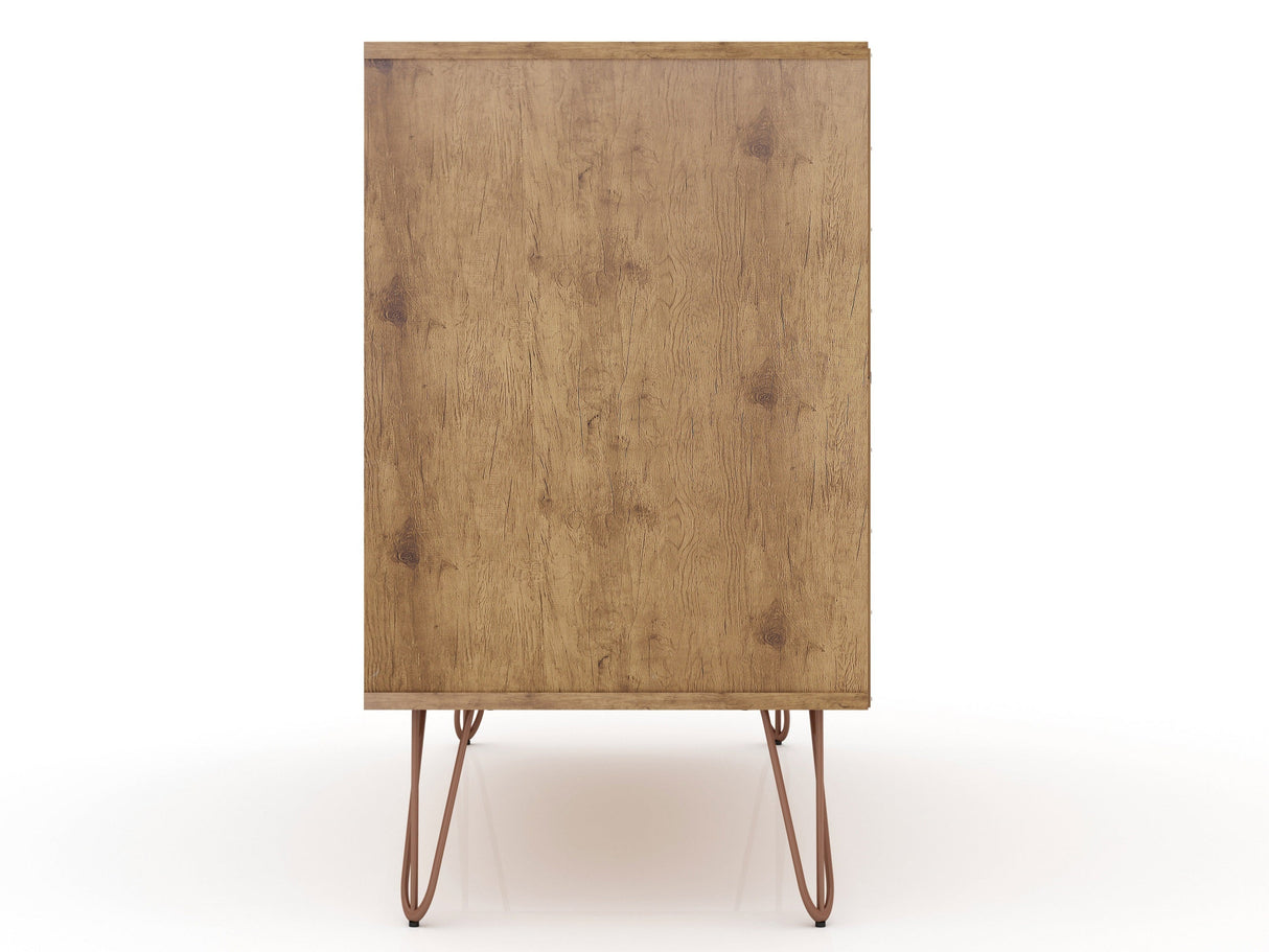 Rockefeller Dresser in Nature and Rose Pink (set of 2) by Manhattan Comfort at Eve Furniture