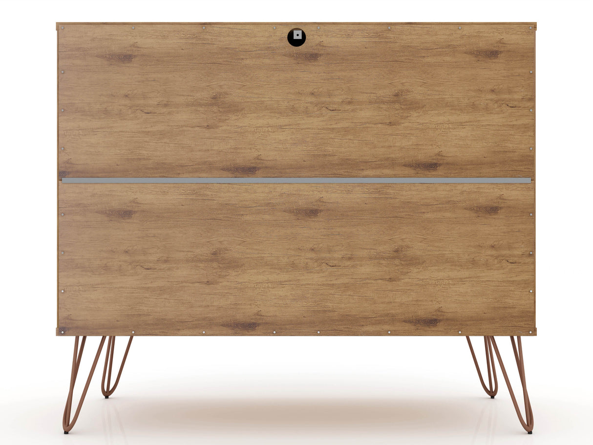Rockefeller Dresser in Nature and Textured Grey by Manhattan Comfort at Eve Furniture