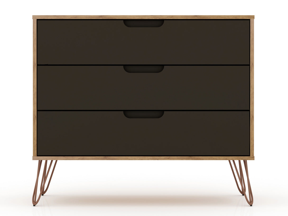 Rockefeller Dresser in Nature and Textured Grey by Manhattan Comfort at Eve Furniture
