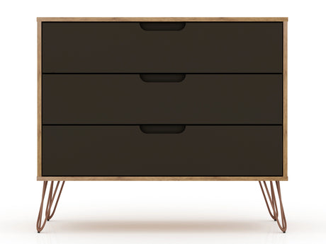 Rockefeller Dresser in Nature and Textured Grey by Manhattan Comfort at Eve Furniture