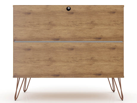 Rockefeller Dresser in Nature and Textured Grey (set of 2) by Manhattan Comfort at Eve Furniture