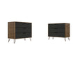 Rockefeller Dresser in Nature and Textured Grey (set of 2) by Manhattan Comfort at Eve Furniture