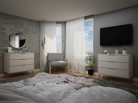 Rockefeller Dresser in Off White (set of 2) by Manhattan Comfort at Eve Furniture