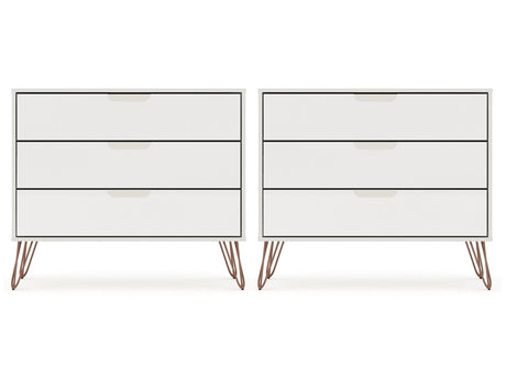 Rockefeller Dresser in Off White (set of 2) by Manhattan Comfort at Eve Furniture