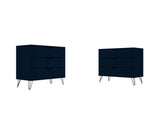 Rockefeller Dresser in Tatiana Midnight Blue (set of 2) by Manhattan Comfort at Eve Furniture