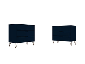 Rockefeller Dresser in Tatiana Midnight Blue (set of 2) by Manhattan Comfort at Eve Furniture