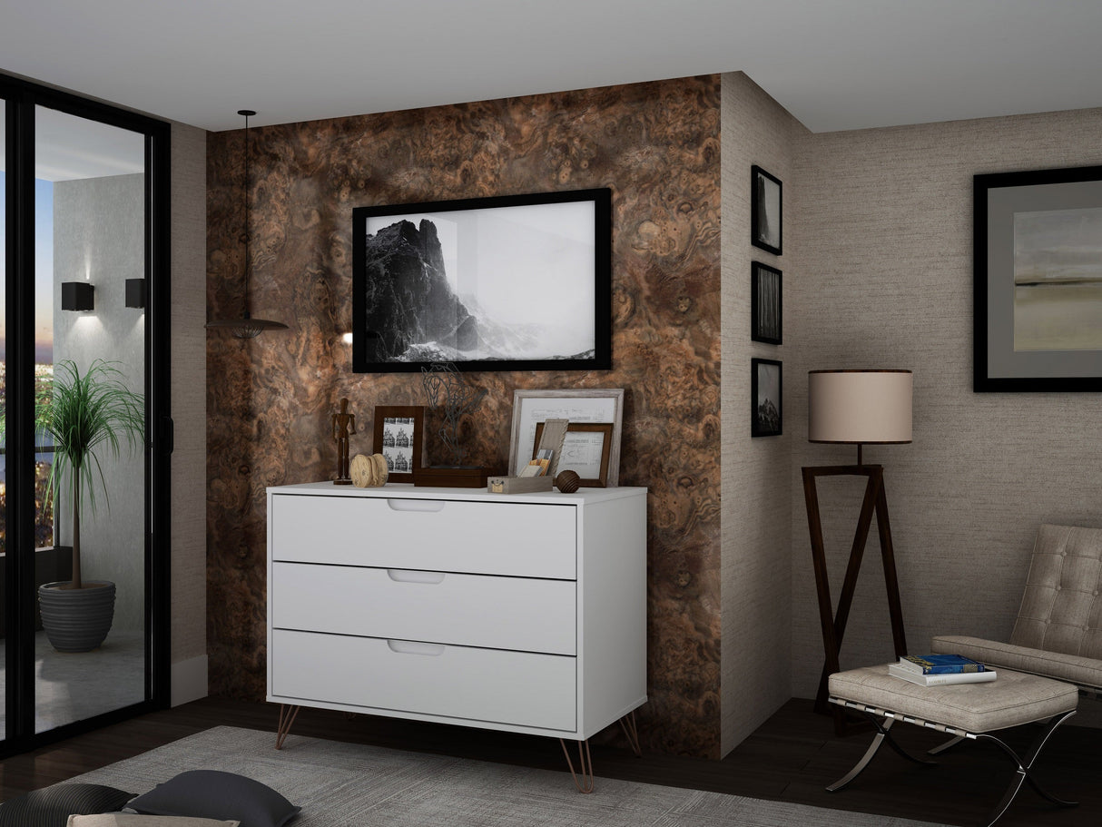 Rockefeller Dresser in White by Manhattan Comfort at Eve Furniture