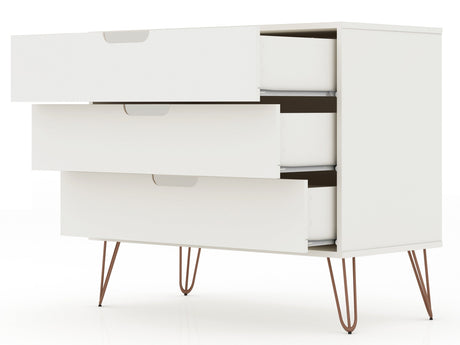 Rockefeller Dresser in White by Manhattan Comfort at Eve Furniture
