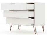 Rockefeller Dresser in White (set of 2) by Manhattan Comfort at Eve Furniture