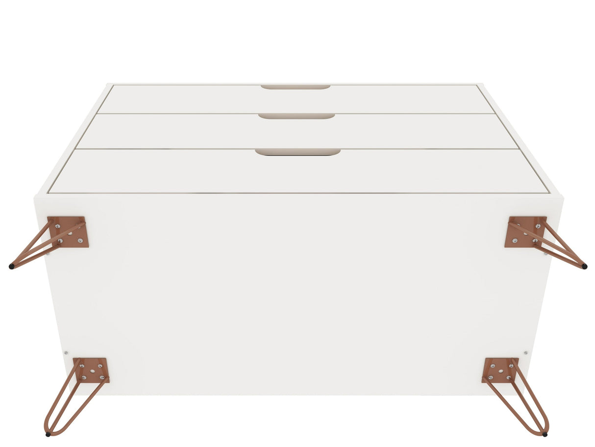 Rockefeller Dresser in White (set of 2) by Manhattan Comfort at Eve Furniture