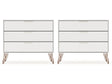 Rockefeller Dresser in White (set of 2) by Manhattan Comfort at Eve Furniture