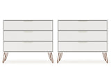 Rockefeller Dresser in White (set of 2) by Manhattan Comfort at Eve Furniture