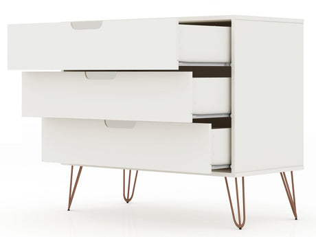 Rockefeller Dresser in White (set of 2) by Manhattan Comfort at Eve Furniture