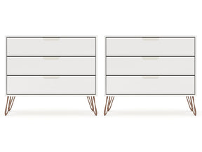 Rockefeller Dresser in White (set of 2) by Manhattan Comfort at Eve Furniture