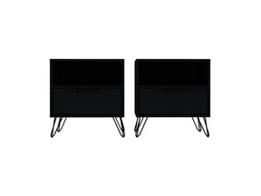 Rockefeller Nightstand 1.0 in Black (set of 2) by Manhattan Comfort at Eve Furniture