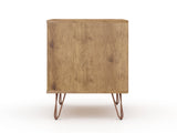 Rockefeller Nightstand 1.0 in Nature and Rose Pink (set of 2) by Manhattan Comfort at Eve Furniture