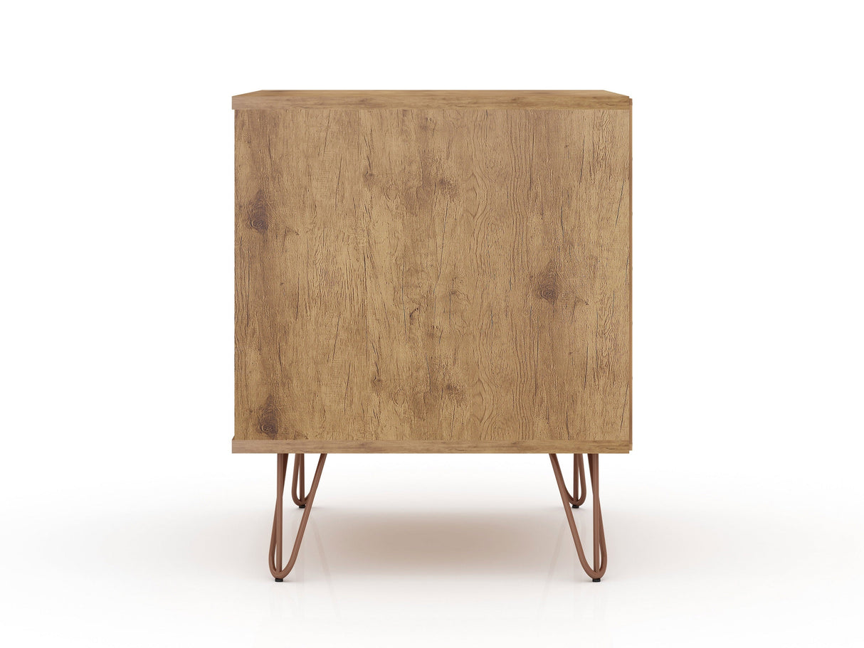 Rockefeller Nightstand 1.0 in Nature and Textured Grey (set of 2) by Manhattan Comfort at Eve Furniture