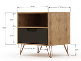 Rockefeller Nightstand 1.0 in Nature and Textured Grey (set of 2) by Manhattan Comfort at Eve Furniture