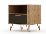 Rockefeller Nightstand 1.0 in Nature and Textured Grey (set of 2) by Manhattan Comfort at Eve Furniture