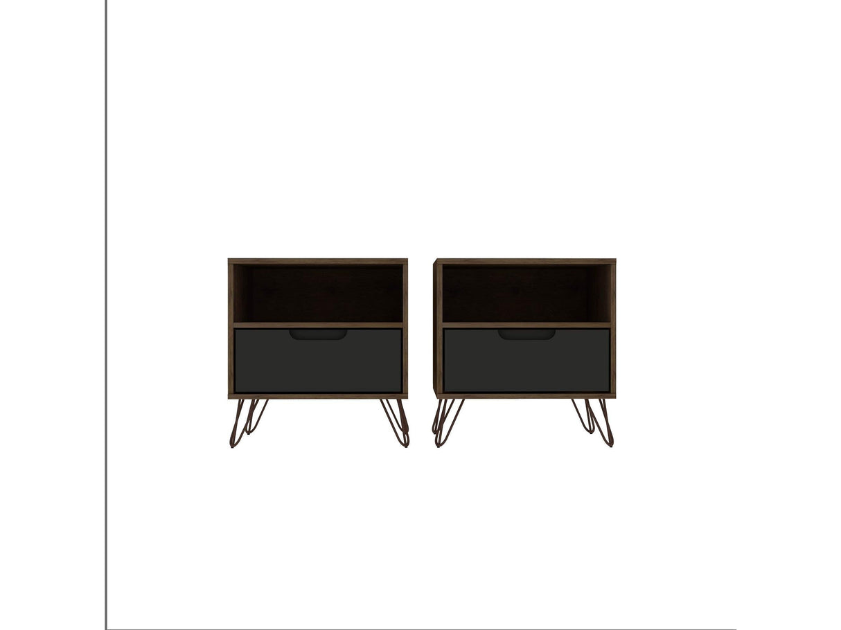 Rockefeller Nightstand 1.0 in Nature and Textured Grey (set of 2) by Manhattan Comfort at Eve Furniture